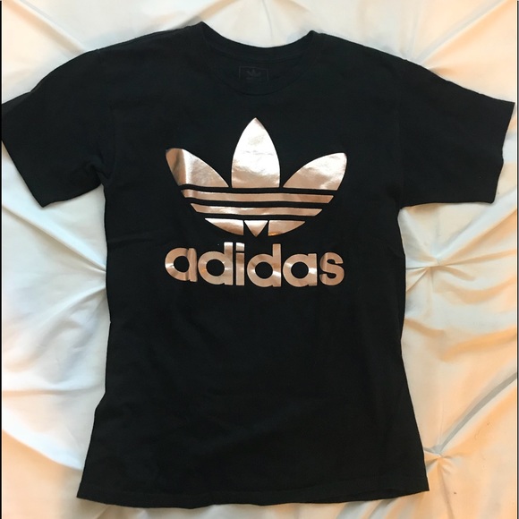 adidas trefoil tee gold